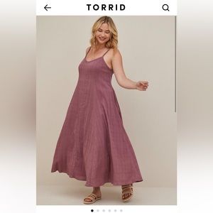 Maxi Cotton Textured Trapeze Dress